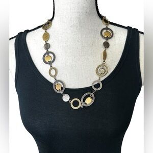 💛Vintage Premier Designs Antiqued Two Tone Round Link